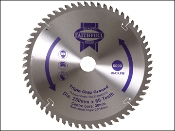  Circular Saw Blade TCT 250 x 30 x 60 Tooth Tcg