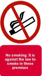 SELF ADHESIVE NO SMOKING SIGN A5 SIZE