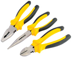 190mm 3 Piece Heavy Duty Soft Grip Pliers Set with Soft Grip Handle