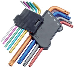 9 PIECE TX-STAR COLOURED SECURITY KEY SET