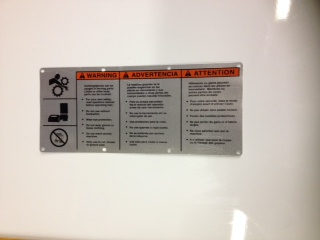 RIDGID E1238 WARNING PLATE