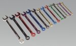 Combination Spanner Set Multi-Coloured 14pc Metric