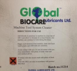 Global Biocare System cleaner for cutting machines. 5 litre