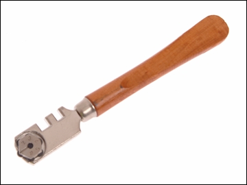 FAIGCSIX Six Wheel Glasscutter Tungsten Carbide - Wood Handle