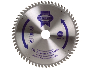 FAIZ21660ATB Circular Saw Blade 216 x 30mm x 60T NEG