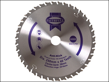  Circular Saw Blade TCT 250 x 30 x 40 Tooth Akick