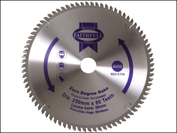  Circular Saw Blade TCT 250 x 30 x 80 Tooth Zero Degree