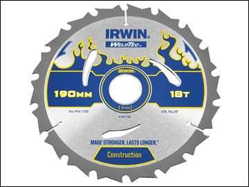 IRW1897382 Weldtec Circular Saw Blade 190 x 30mm x 18T ATB