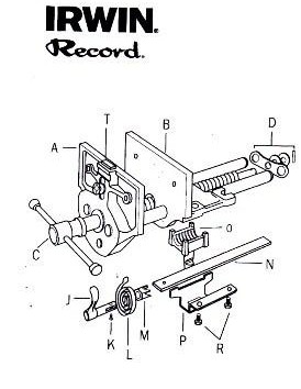 IRWIN Tools Record Replacement Main screw for No 3 Mechanics Vise T3C 
