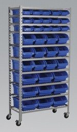 Mobile Bin Storage System 36 Bins